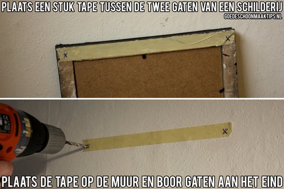 Gaten afmeten met tape