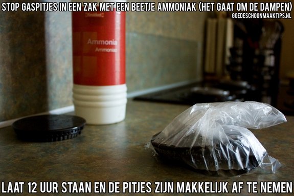 Maak gaspitjes schoon met ammoniak