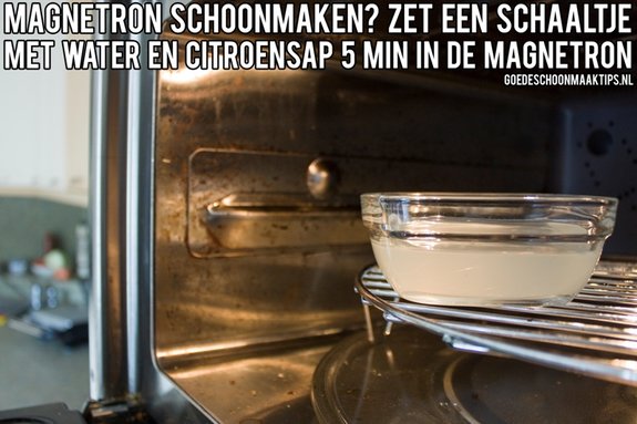 Magnetron schoonmaken met citroen