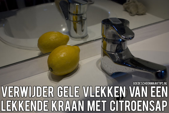 Gele vlekken van een lekkende kraan verwijderen